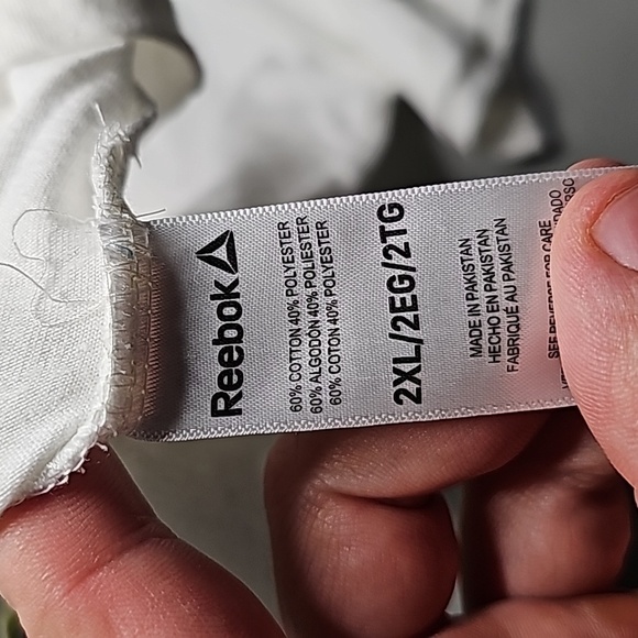 Reebok 2XL white and yellow short sleeve shirt - Picture 6 of 6